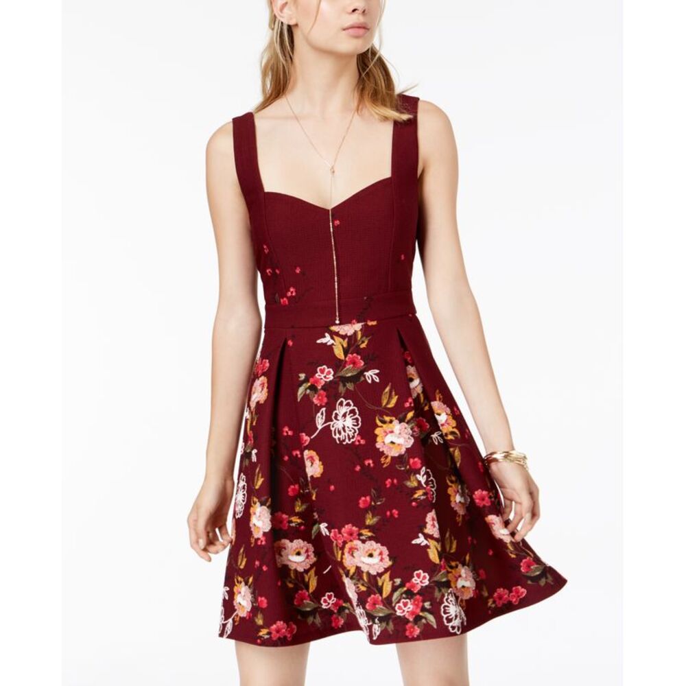 Trixxi Juniors Sweetheart Floral Print Dress